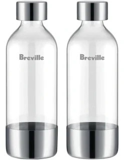 Breville The InFizz Bottles 1L 2 Pack in Brushed Stainless Steele