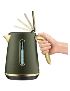 Breville The Soft Top Luxe Kettle in Olive Tapenade Brass BKE735OLB4IAN1