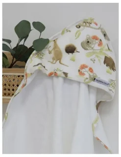 Bubba Blue Aussie Animals Hooded Towel in Oatmeal