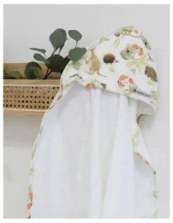 Bubba Blue Aussie Animals Hooded Towel in Oatmeal