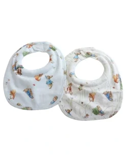 Bubba Blue Peter Rabbit And Benjamin Bunny Dribble Bibs 2 Pack in Blue