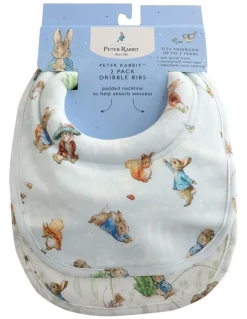Bubba Blue Peter Rabbit And Benjamin Bunny Dribble Bibs 2 Pack in Blue