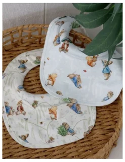 Bubba Blue Peter Rabbit And Benjamin Bunny Dribble Bibs 2 Pack in Blue