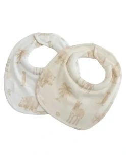 Bubba Blue Serengeti Dribble Bibs in Beige