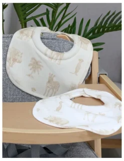 Bubba Blue Serengeti Dribble Bibs in Beige