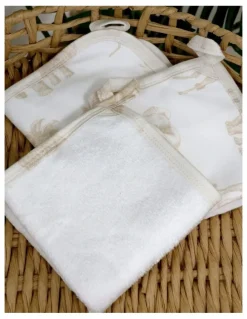 Bubba Blue Serengeti Face Washers 3 Pack in Cream