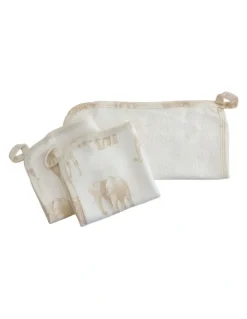 Bubba Blue Serengeti Face Washers 3 Pack in Cream
