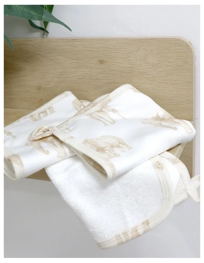 Bubba Blue Serengeti Face Washers 3 Pack in Cream