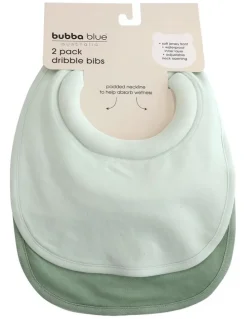 Bubba Blue Sundae Dribble Bibs 2 Pack in Greentea