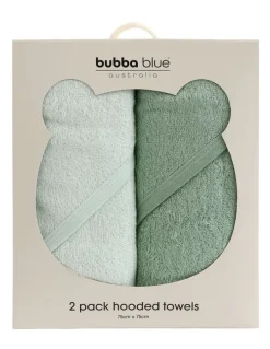 Bubba Blue Sundae Hooded Towels 2 Pack in Greentea