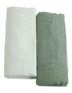 Bubba Blue Sundae Muslin Wraps Pack of 2 in Greentea