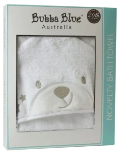 Bubba Blue Wish Upon a Star Novelty Bear Hooded Bath Towel in White