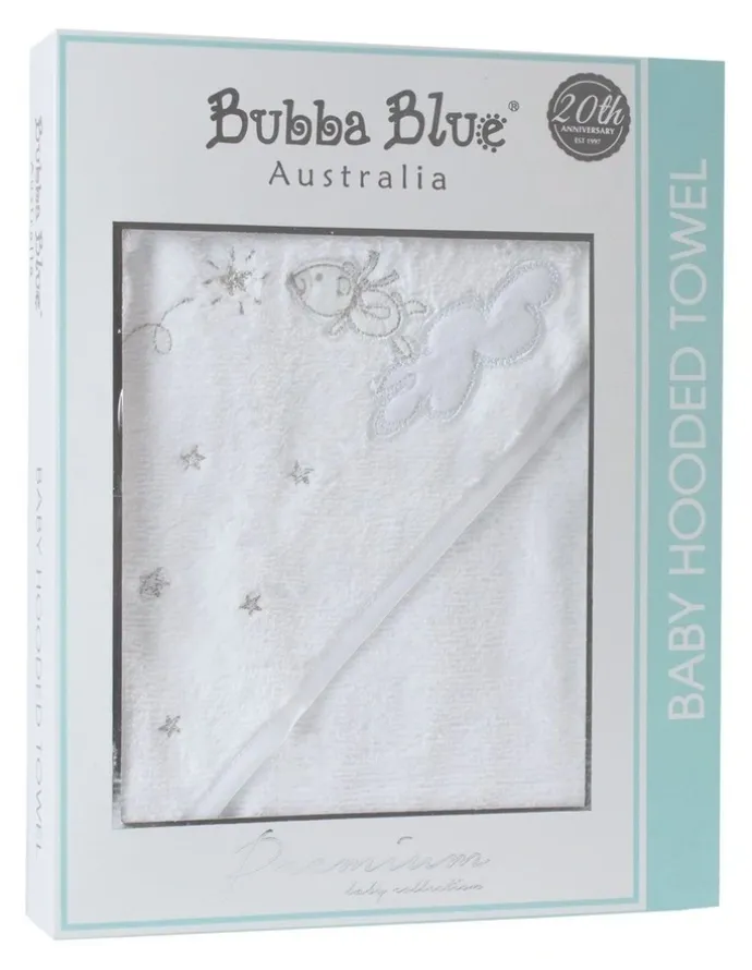 Bubba Blue Wish Upon A Star White Hooded Bath Towel in White