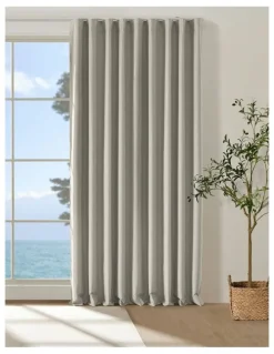 Cadence & Co. Bennett Faux Linen Blockout S-Fold Curtain in Natural