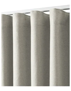 Cadence & Co. Bennett Faux Linen Blockout S-Fold Curtain in Natural