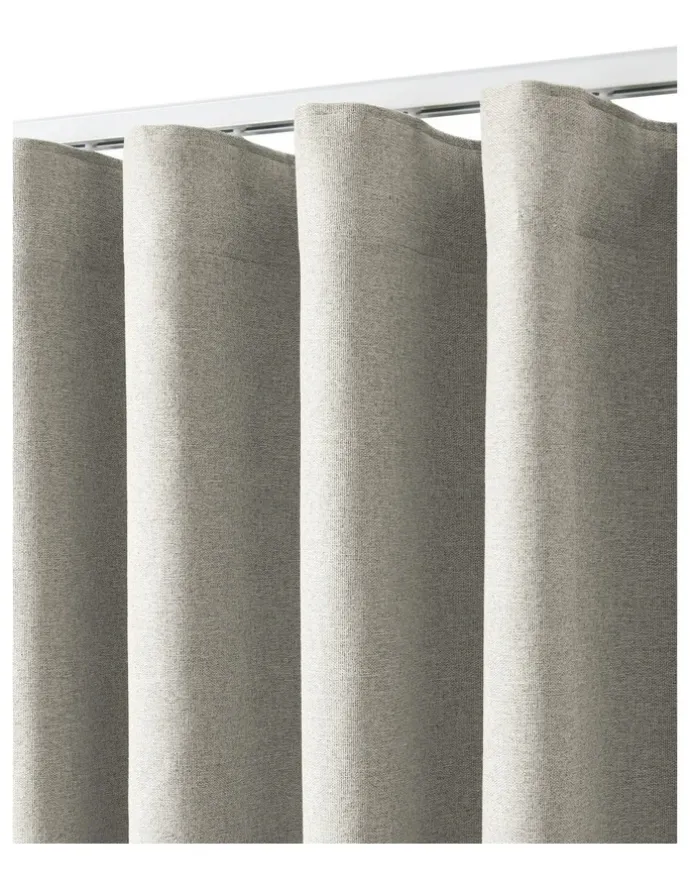 Cadence & Co. Bennett Faux Linen Blockout S-Fold Curtain in Natural