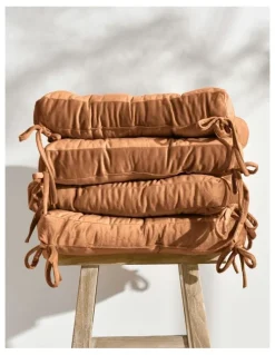 Cadence & Co. Vivienne Velvet Seat Cushion Pack of 4 in Cinnamon