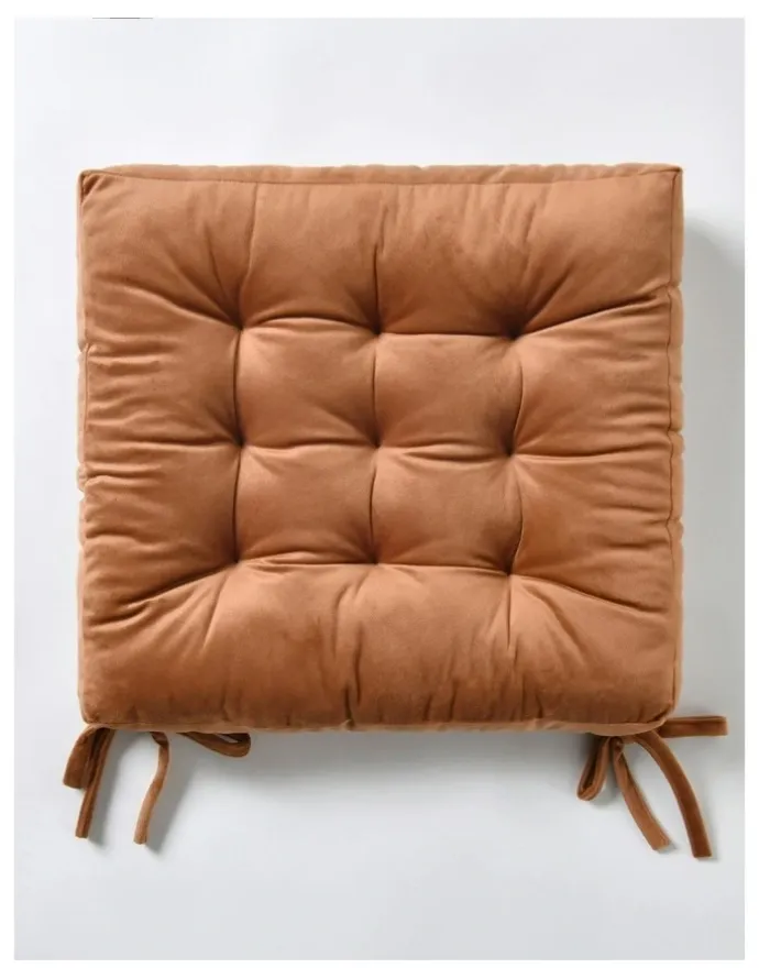 Cadence & Co. Vivienne Velvet Seat Cushion Pack of 4 in Cinnamon