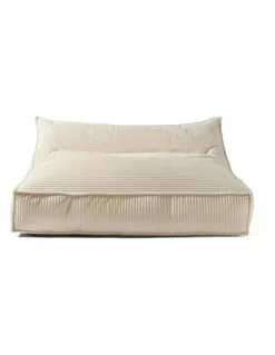 Cadence & Co. Wilde Ribbed Luxe Fleece Double Sofa Bean Bag Lounge Cover in Vanilla Cream