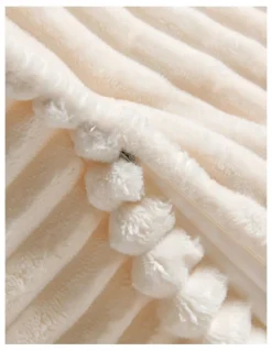 Cadence & Co. Wilde Ribbed Luxe Fleece Double Sofa Bean Bag Lounge Cover in Vanilla Cream