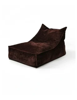 Cadence & Co. Wilde Ribbed Luxe Fleece Bean Bag Lounge Cover in Chestnut Brown