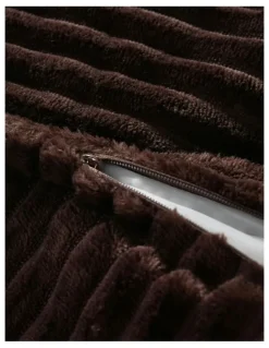 Cadence & Co. Wilde Ribbed Luxe Fleece Bean Bag Lounge Cover in Chestnut Brown
