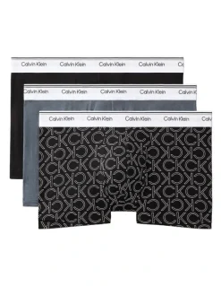 Calvin Klein Balance Cotton Stretch Trunks 3 Pack in Multi