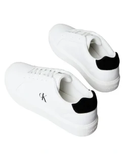 Calvin Klein Classic Cupsole Laceup Trainer Shoes in White