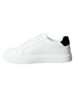 Calvin Klein Classic Cupsole Laceup Trainer Shoes in White