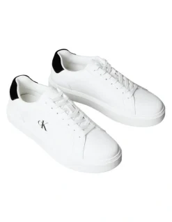 Calvin Klein Classic Cupsole Laceup Trainer Shoes in White