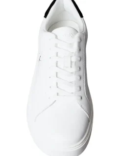 Calvin Klein Classic Cupsole Laceup Trainer Shoes in White