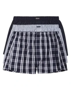 Calvin Klein Cotton Classics Woven Boxer 3 Pack in Navy