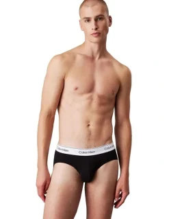 Calvin Klein Icon Cotton Hip Briefs 3 Pack in Black