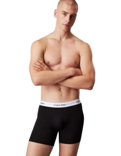 Calvin Klein Icon Cotton Relaxed Fit Trunks 3 Pack in Black
