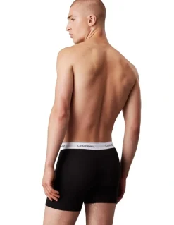 Calvin Klein Icon Cotton Relaxed Fit Trunks 3 Pack in Black