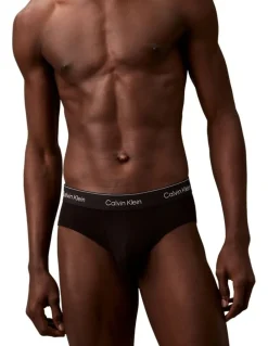Calvin Klein Icon Cotton Stretch Hip Brief Pack Of 5 in Black