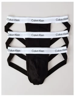 Calvin Klein Icon Cotton Stretch Jockstraps 3 Pack in Black