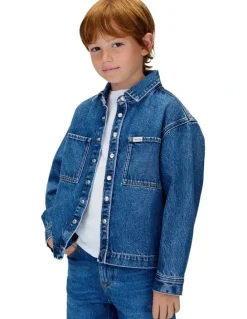Calvin Klein Jeans Denim Overshirt (8-16 Years) in Stone City Blue