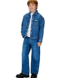 Calvin Klein Jeans Denim Overshirt (8-16 Years) in Stone City Blue
