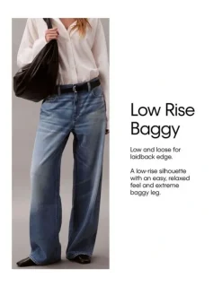 Calvin Klein Jeans Low Rise Baggy Jeans in Chalk White