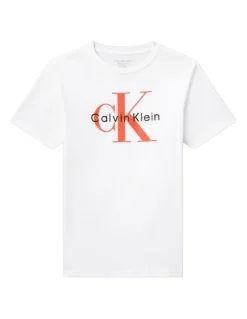 Calvin Klein Jeans Monologo Polo Shirt 8-16 Years in White
