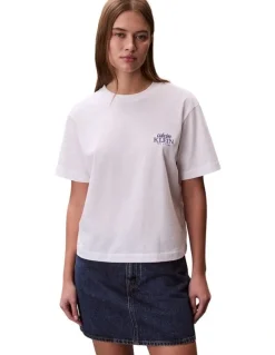 Calvin Klein Jeans Short Sleeve Boxy Graphic T-shirt in Bright White
