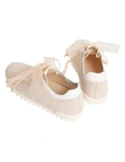 Calvin Klein Low Profile Suede Runners in Light Cashew