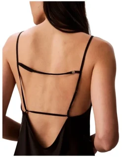 Calvin Klein Sheen Satin Chemise in Black