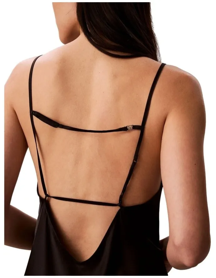 Calvin Klein Sheen Satin Chemise in Black