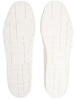 Calvin Klein Vulc Laceup Canvas Trainer Shoes in Triple Bright White
