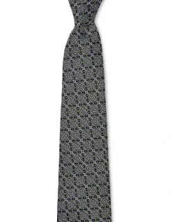 Cambridge Astrolabe Silk Tie In Yellow