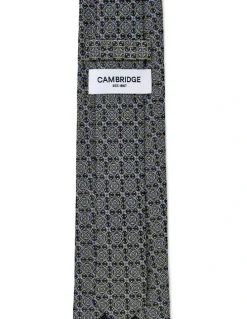 Cambridge Astrolabe Silk Tie In Yellow