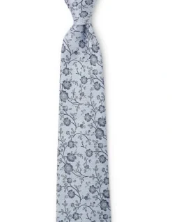 Cambridge Blossoms Silk Tie In Sky
