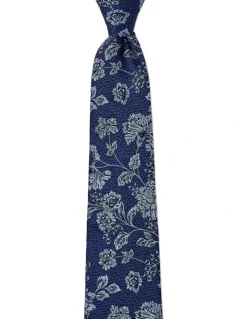 Cambridge Carnations Silk Tie In Blue